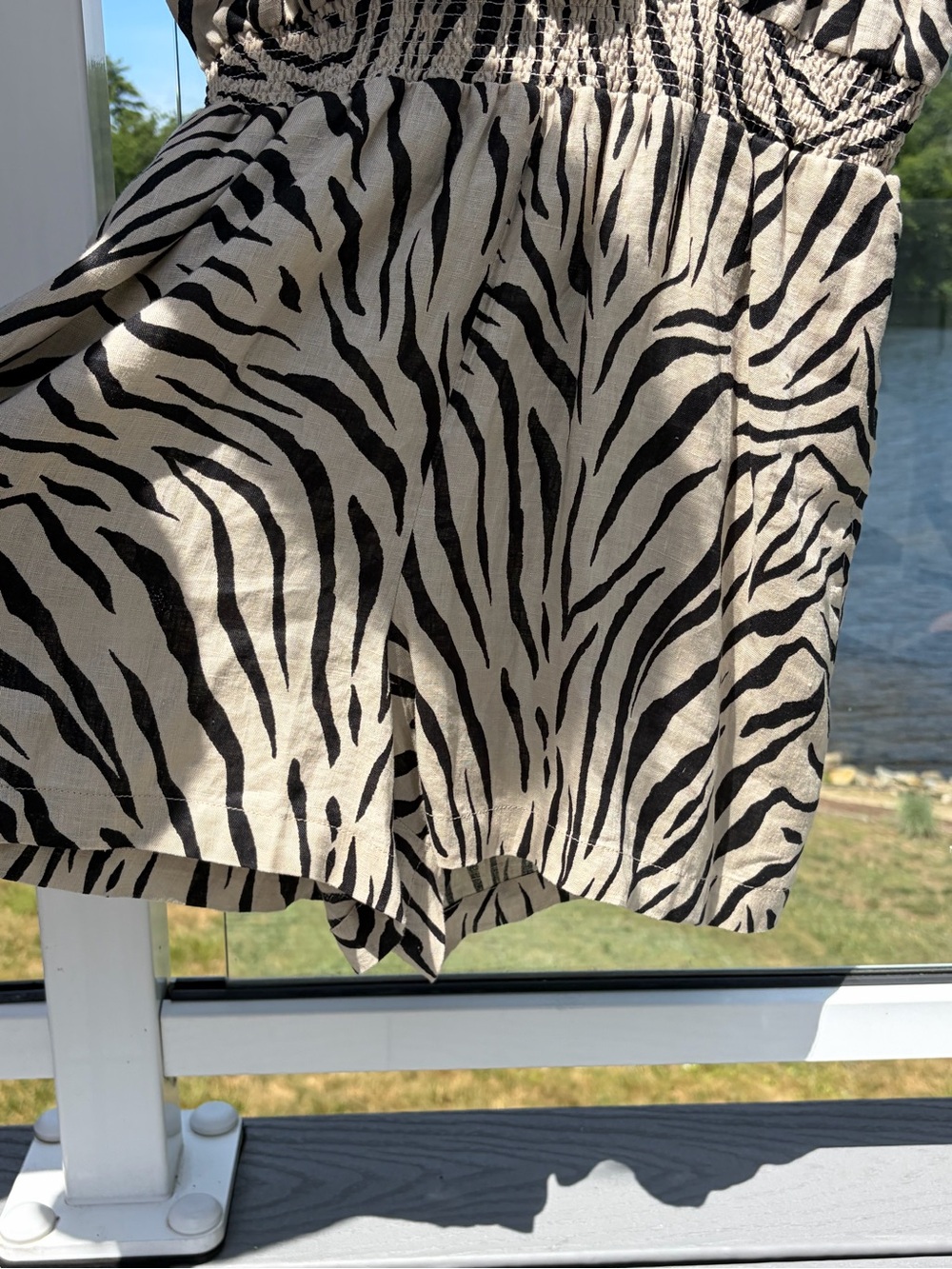 INC International Concepts Black and Cream Zebra Print Jumpsuit Romper - Picture 3 of 4